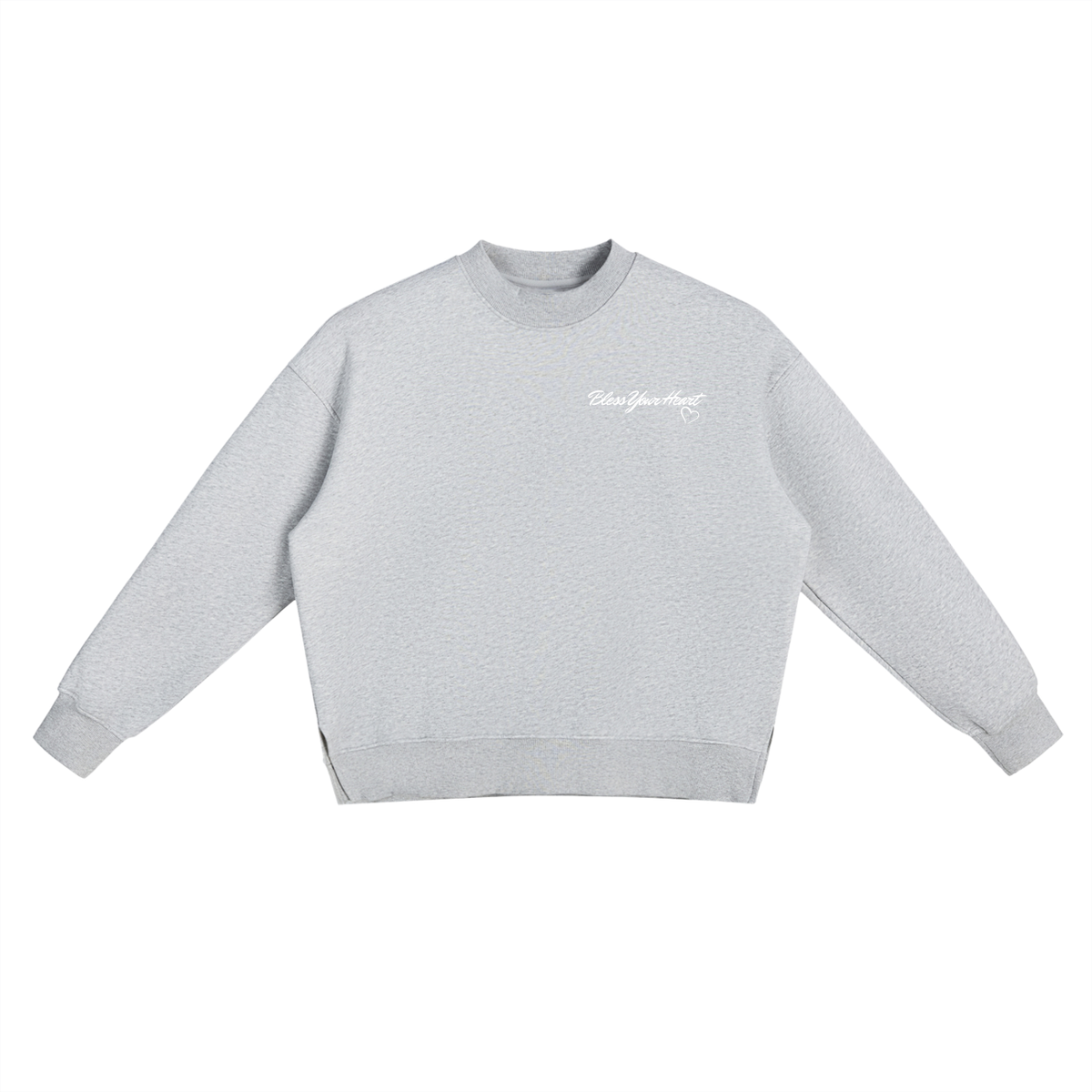 Fleece Side Slit Crewneck Sweatshirt
