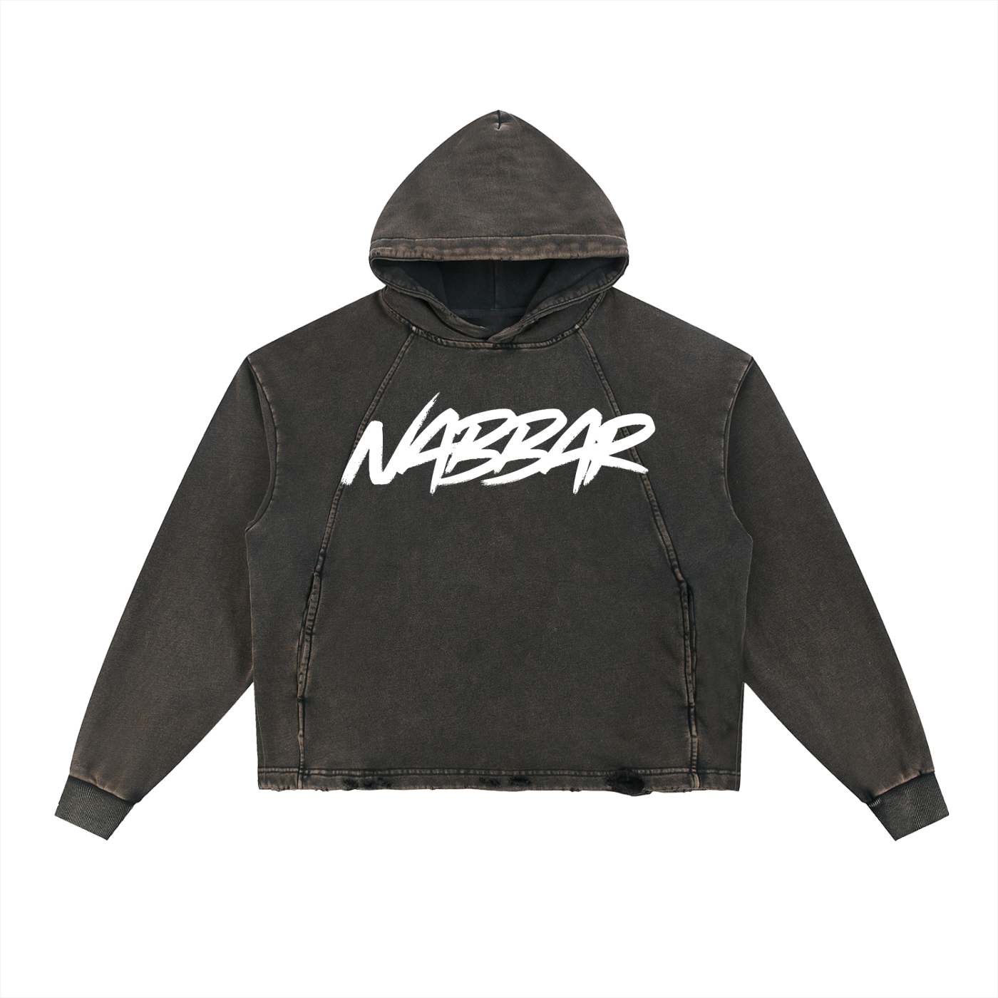 NABBAR: Vintage Washed Frayed-Hem Hoodie