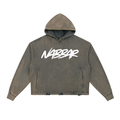NABBAR: Vintage Washed Frayed-Hem Hoodie