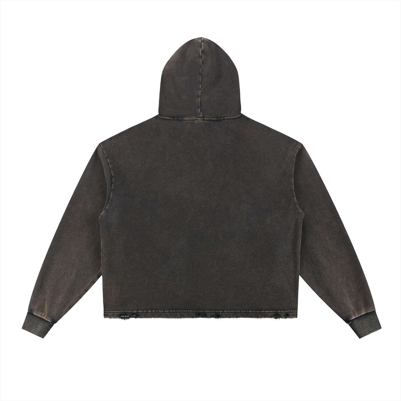 NABBAR: Vintage Washed Frayed-Hem Hoodie