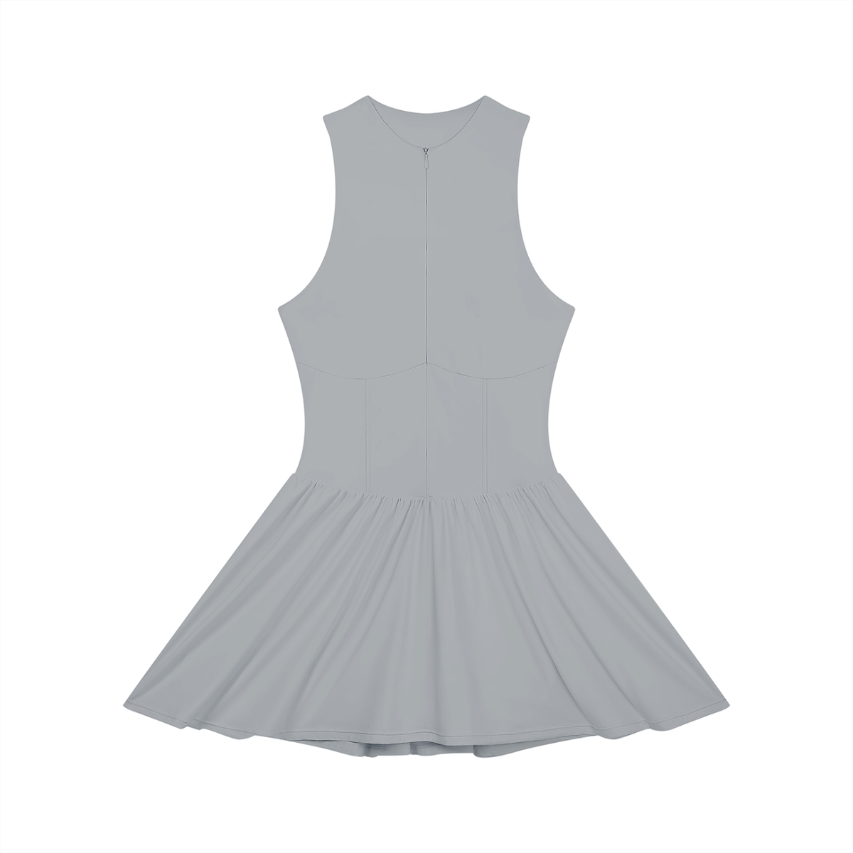 Women’s Ruched Sleeveless Full-Zip Dress