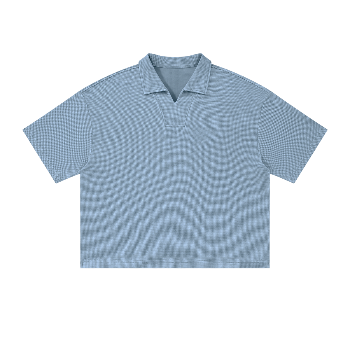 Unisex Vintage Wash Waffle Boxy Polo Shirt