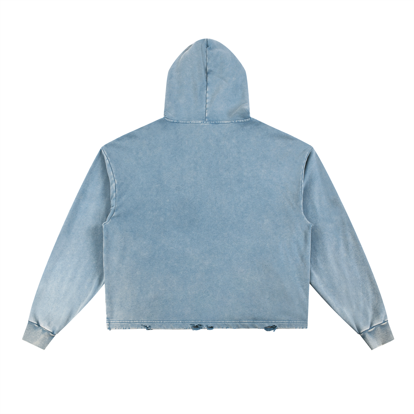NABBAR: Vintage Washed Frayed-Hem Hoodie