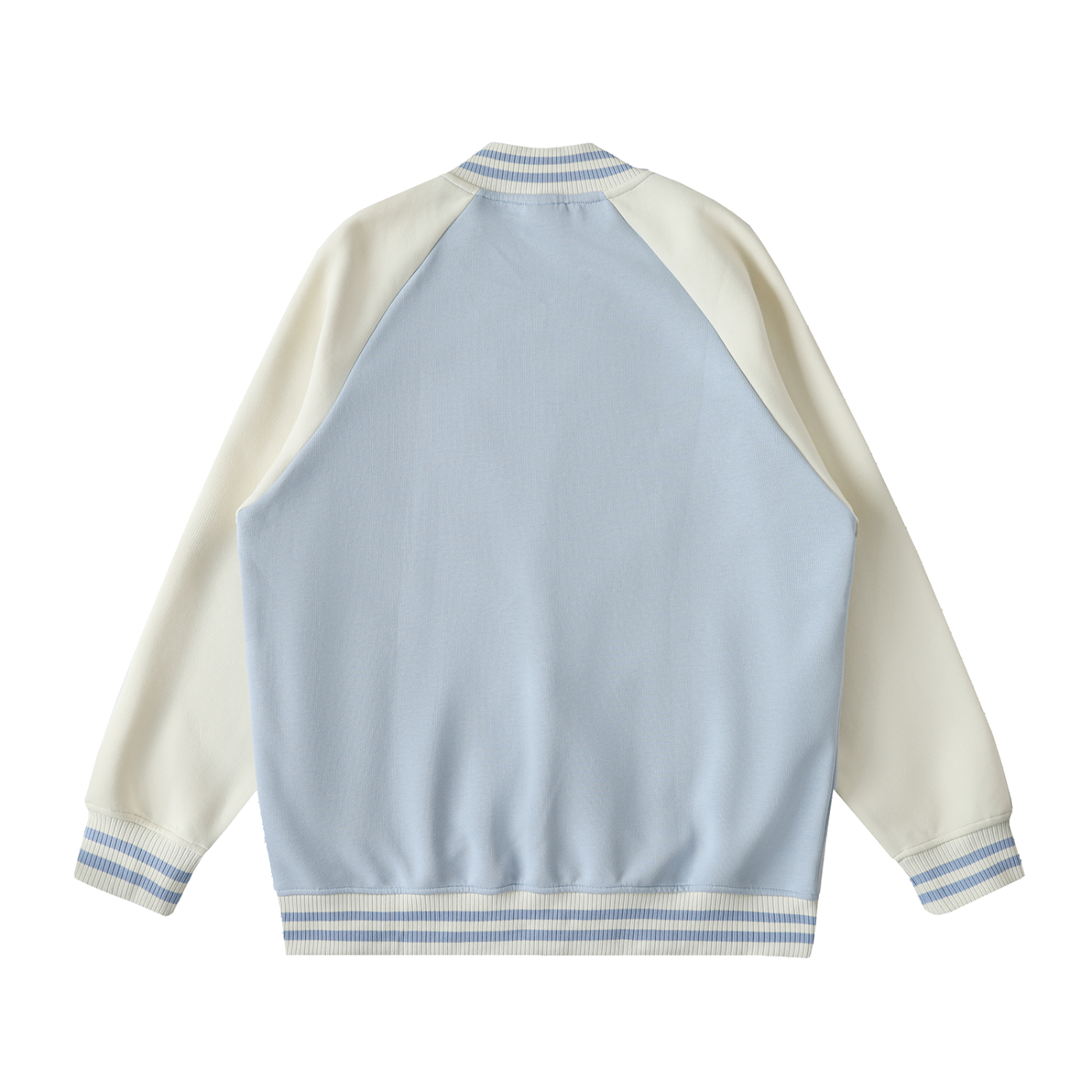 NABBAR COURT: Two Tone Raglan Sleeve Varsity Jacket (light blue)