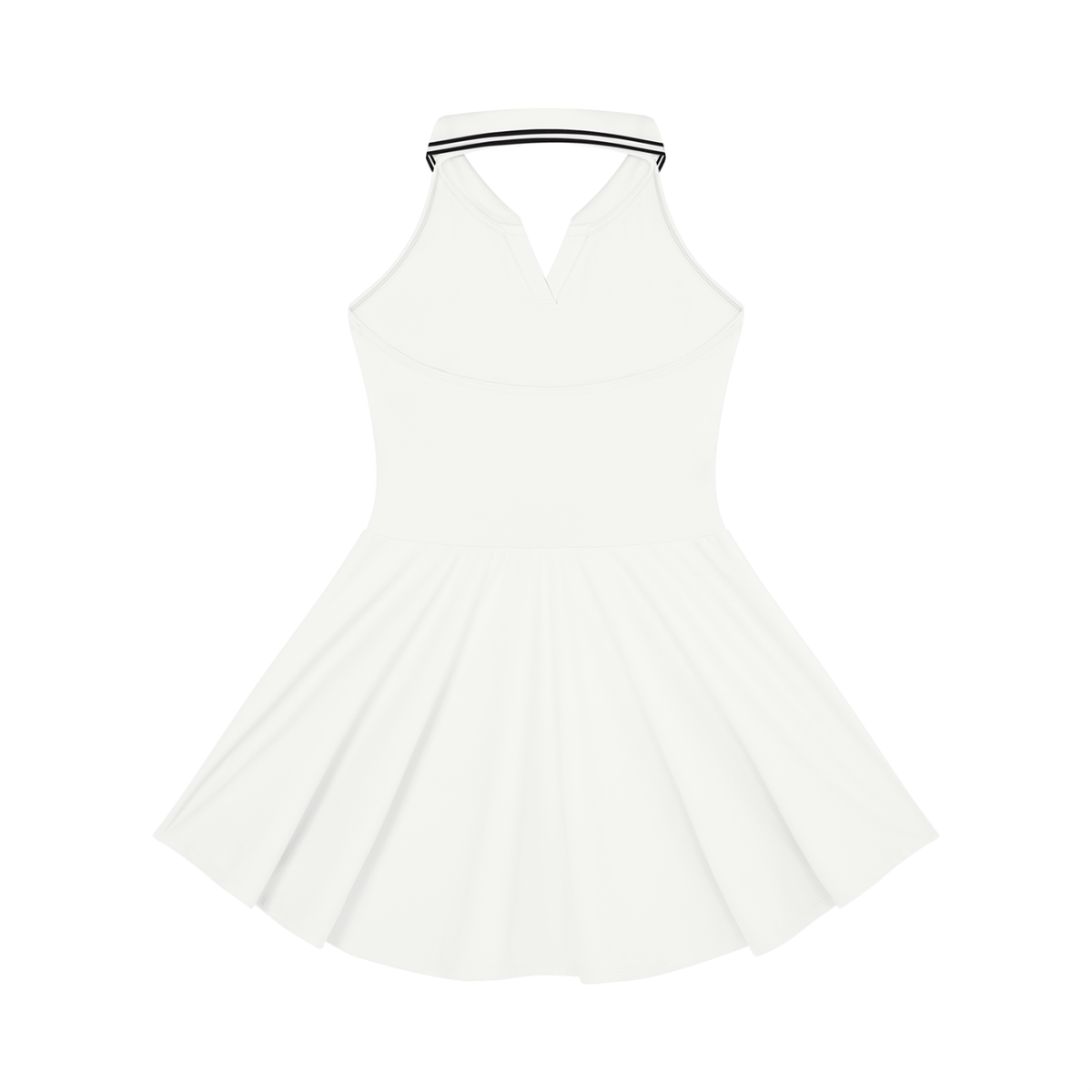 GEORGIA GIRL: Women's Collared Halter A-Line Tennis Dress (BLK text)