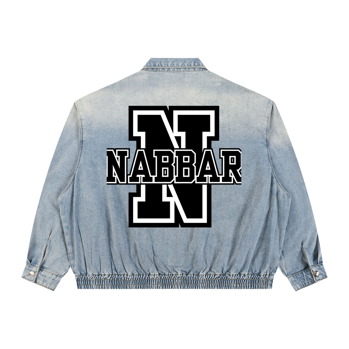 NABBAR: Unisex Vintage Wash Full-Zip Denim Jacket