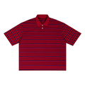 Unisex Striped Boxy Collared Polo Shirt