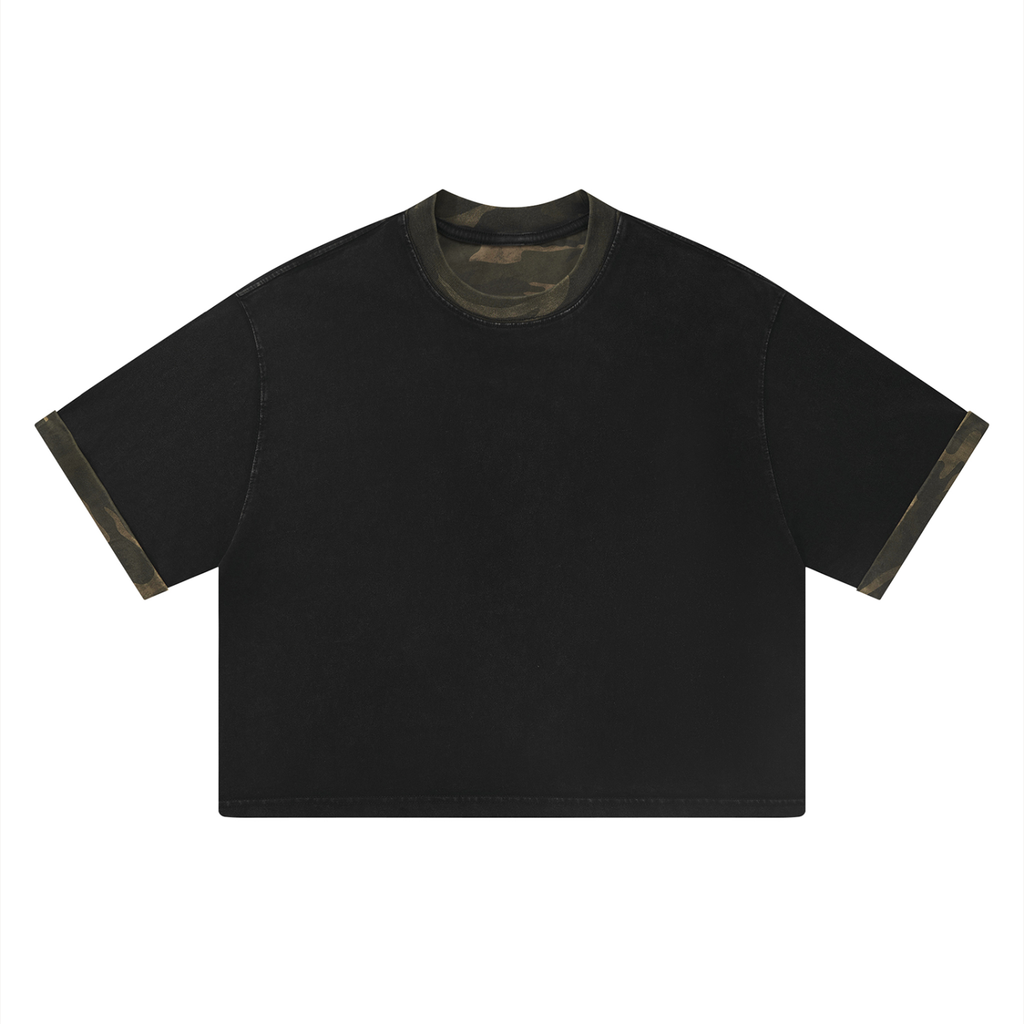 Unisex Mineral Washed Boxy Panel T-Shirt